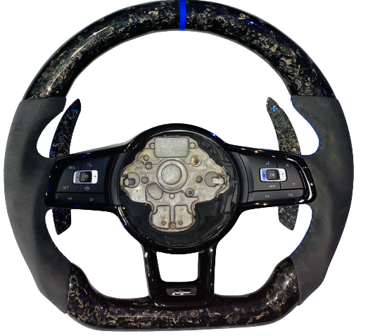 VOLKSWAGEN GOLF R MK7/7.5 Forged Carbon Fibre + Alcantara steering wheel-Steering wheel-carbonizeduk