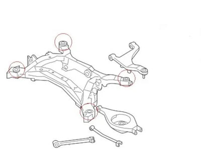 Rear Subframe Beam Bushes Bush Kit For Nissan 350Z (2002-2009) in Polyurethane-bushes-carbonizeduk