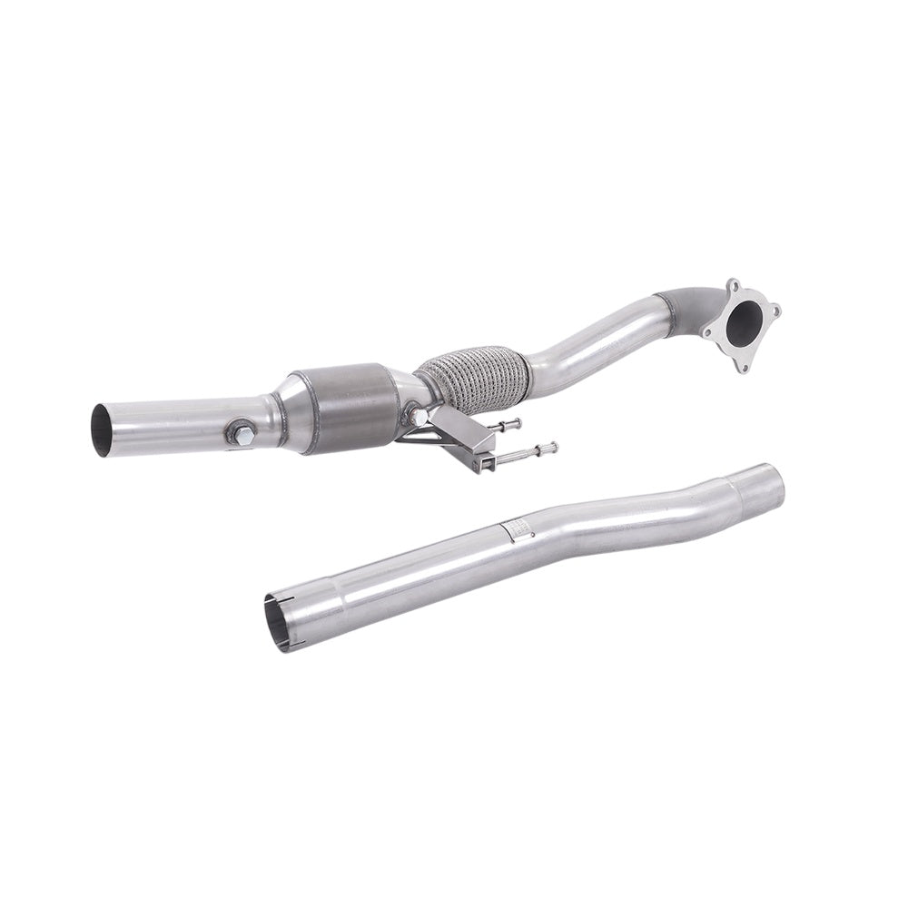 Milltek Cast Downpipe with HJS High Flow Sports Cat Exhaust Audi S3 2.0 T Quattro Sportback 8P 07-12-Manifolds, Decats & Sports Cats-carbonizeduk