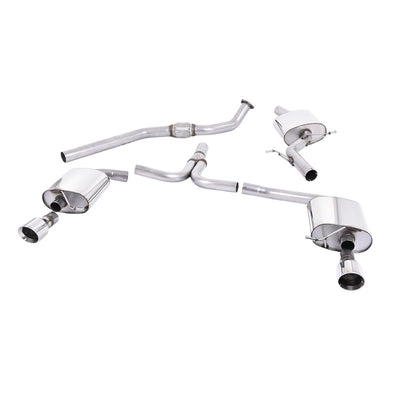 Milltek Cat Back Exhaust Audi A4 2.0 TFSi S-Line B8 (2WD and Quattro Tiptronic-only) Saloon and Avant 08-11-Exhaust System-carbonizeduk