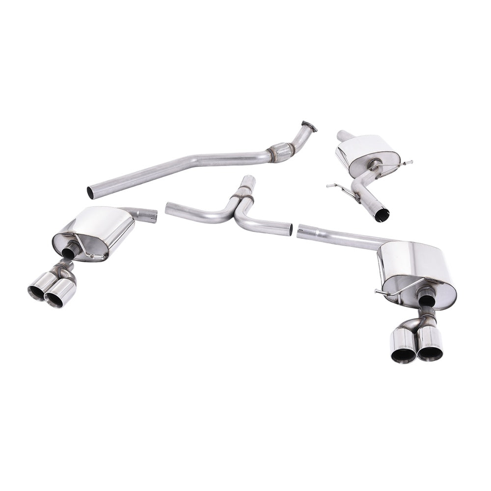 Milltek Cat Back Exhaust Audi A4 2.0 TFSi S-Line B8 (2WD and Quattro Tiptronic-only) Saloon and Avant 08-11-Exhaust System-carbonizeduk