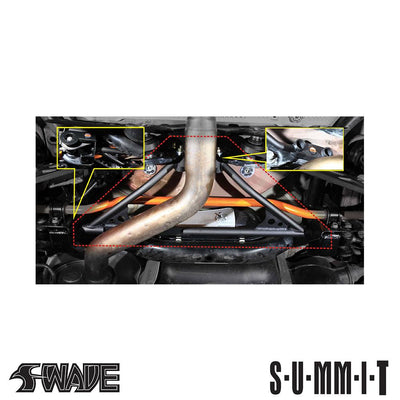 SUMMIT Rear Lower Small 4 point Subframe Axle V-Type Tie Bar Brace for VW Golf MK5, MK6 & MK7 GTI 2005 to 2013 Onwards V-G6-008-Volkswagen-Airtec-carbonizeduk