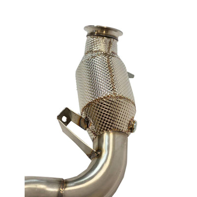 PORSCHE MACAN 3.0/3.6T CATALYTIC CONVERTER EXHAUST DOWNPIPES WITH THERMAL HEAT SHIELD-carbonizeduk