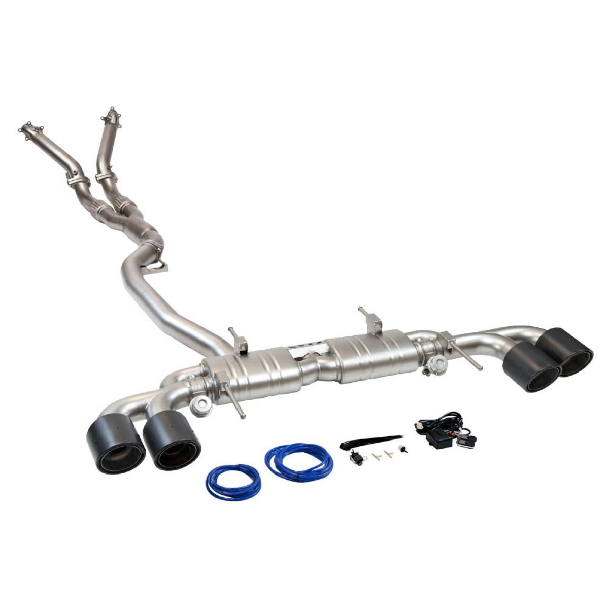 NISSAN GTR 3.5" TURBO BACK VALVED EXHAUST WITH 5 INCH CARBON TAILPIPES-carbonizeduk