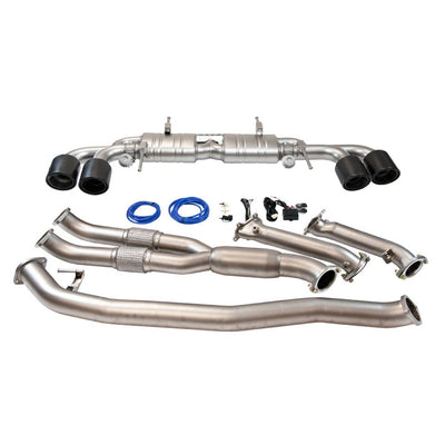 NISSAN GTR 3.5" TURBO BACK VALVED EXHAUST WITH 5 INCH CARBON TAILPIPES-carbonizeduk
