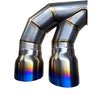 PORSCHE 911 991.1 TURBO TITANIUM VALVED EXHAUST BURNT TAILPIPES-carbonizeduk