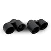 PORSCHE 911 997.1 TURBO ROUND MATTE BLACK EXHAUST TAILPIPES-carbonizeduk