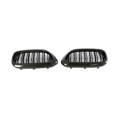 BMW G30 Carbon Fiber + Gloss Replacement Front grille inserts 2017-2018-carbonizeduk