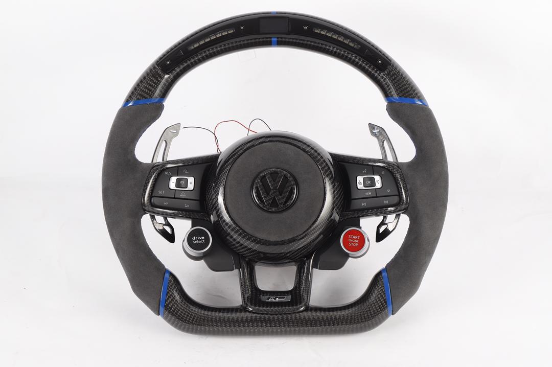 GOLF R, MK7 / MK7.5 F1 Lcd Carbon Fibre + Alcantara Steering Wheel R8 -  carbonizeduk
