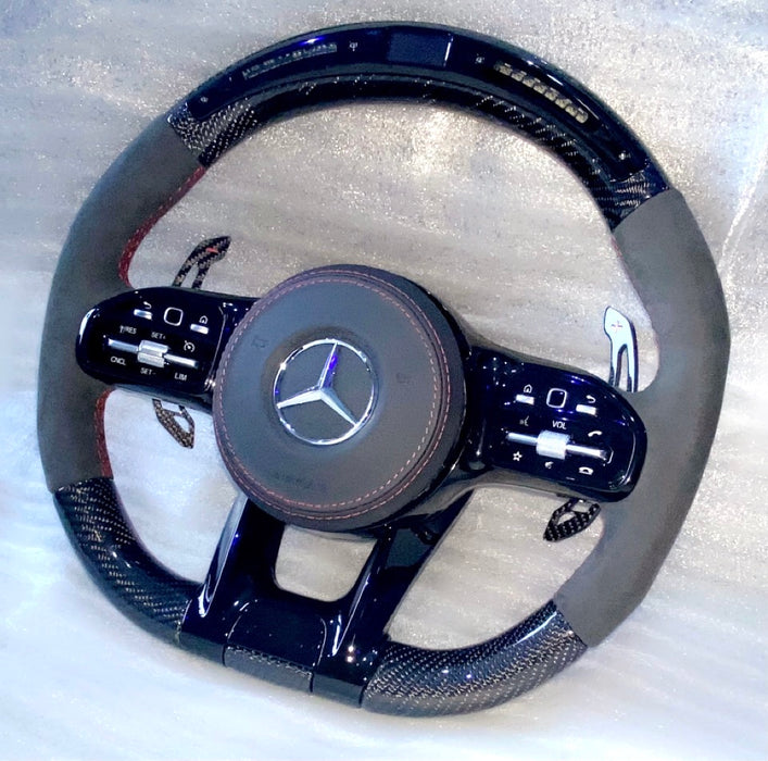 Mercedes Benz Carbon Fibre + Alcantara F1 steering wheel C63 E63 GLA CLA AMG GT A-CLASS C-CLASS-carbonizeduk