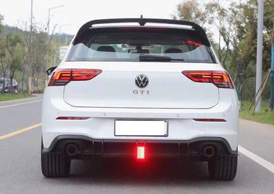 Volkswagen Golf MK8 GTI GLOSS BLACK DIFFUSER EXTENSION WITH F1 Led LIGHT-carbonizeduk